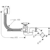 Hansgrohe Flexaplus automatinis sifonas voniai chromo spalvos pro standartinis vonios