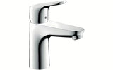 Chromuotas svirtinis praustuvo maišytuvas Hansgrohe Focus be praustuvo dugno vožtuvas su įprasta srove