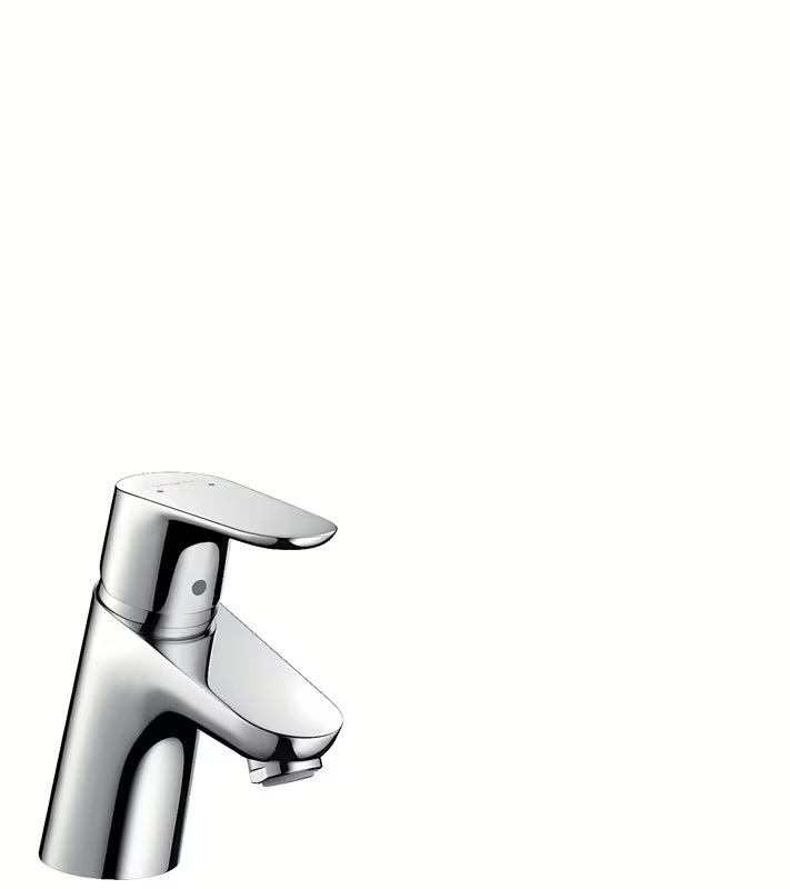 Chromuotas svirtinis praustuvo maišytuvas Hansgrohe Focus su praustuvo dugno vožtuvas