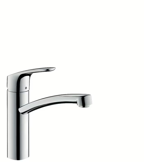 Hansgrohe Focus chromo spalvos svirtinis stovintis virtuvinis maišytuvas su pasukamu snapu