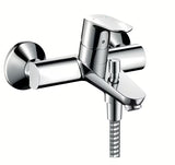 Chromuotas sieninė svirtinis vonios maišytuvas Hansgrohe Focus apvalaus dizaino