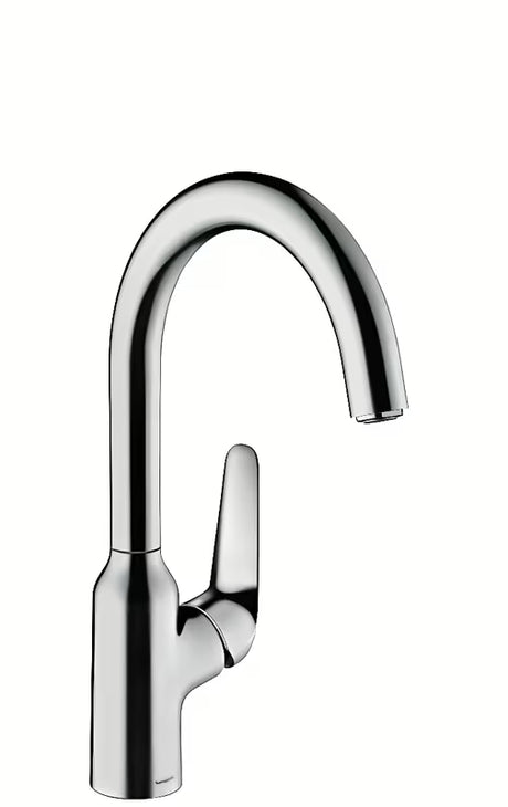 Chromuotas svirtinis virtuvinis maišytuvas Hansgrohe Focus M42 220 su pasukamu snapu