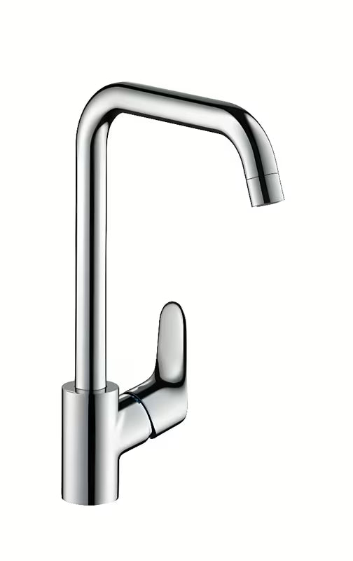 Chromuotas svirtinis virtuvinis maišytuvas Hansgrohe Focus M41 su pasukamu snapu