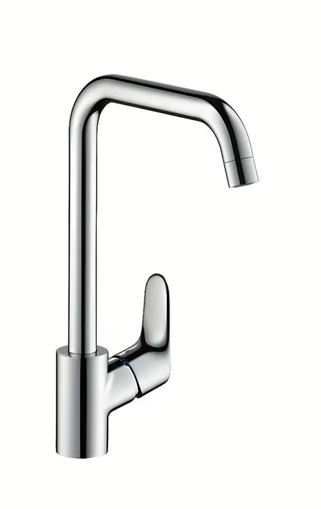 Chromuotas svirtinis virtuvinis maišytuvas Hansgrohe Focus M41 su pasukamu snapu