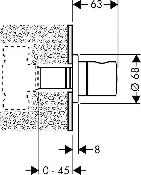 Hansgrohe uždaromasis praustuvo ventilis S pro potinkiniam montavimui, chromo spalvos
