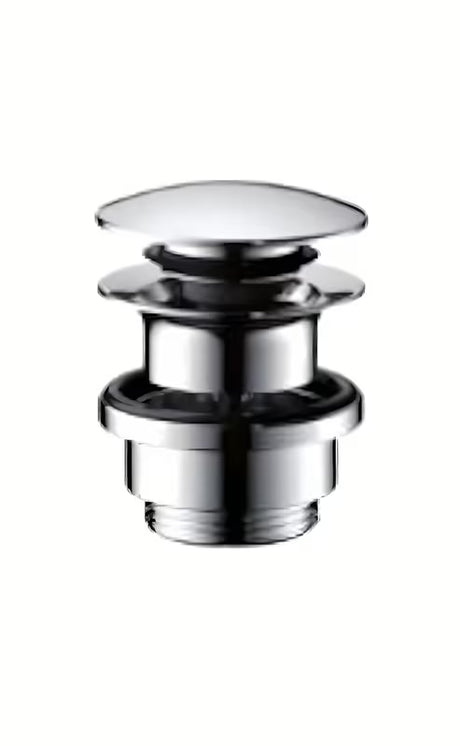 Chromo spalvos praustuvo dugno vožtuvas praustuvui  Hansgrohe su Push-Open valdymu pro praustuvai su persipylimu.