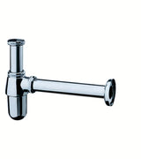 Chromo spalvos butelinis praustuvo sifonas Hansgrohe su G 1¼ prijungimu ir DN32 nuotaku.