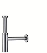 Chromo spalvos praustuvo sifonas Hansgrohe Flowstar pro elegantiškam įrengimui vonios kambaryje.