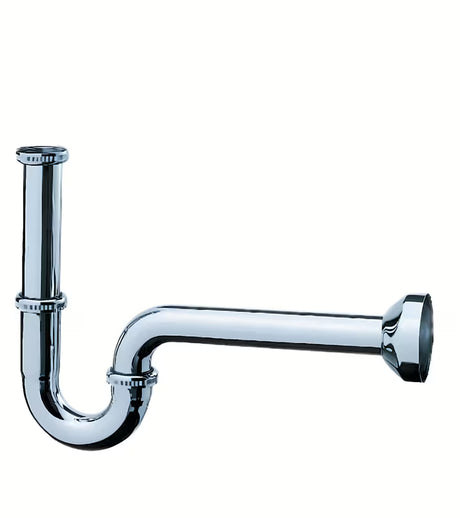 Chrominis vamzdinis praustuvo sifonas Hansgrohe su paprastu montavimu ir G 1¼ jungtimi.