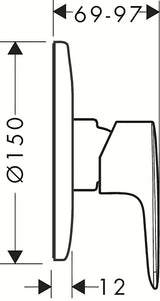 Potinkinė svirtinis dušo maišytuvas Hansgrohe HG248 chromo spalvos