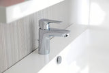 Chromuota svirtinis stovintis praustuvo maišytuvas Hansgrohe HG248 su praustuvo dugno vožtuvas apvalaus dizaino