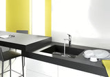 Chromuotas stovintis virtuvinis maišytuvas Hansgrohe HG248 su pasukamu snapu su EcoSmart technologija