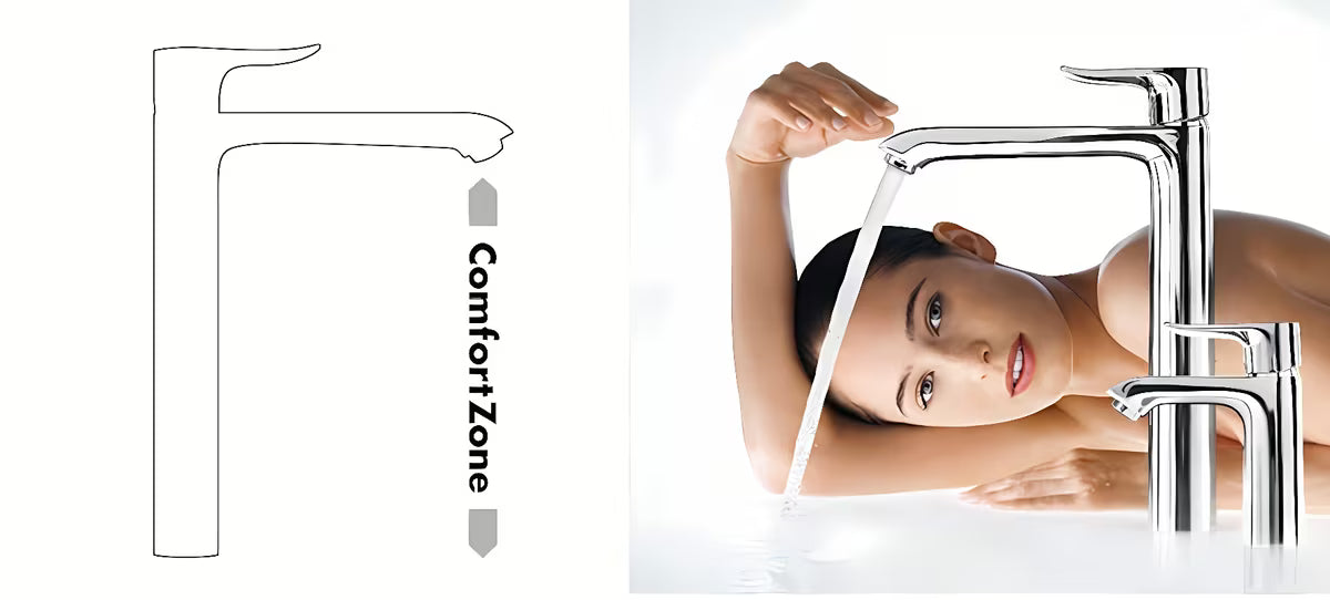 Aukštas praustuvo maišytuvas Hansgrohe HG248 chromo spalvos be praustuvo dugno vožtuvas
