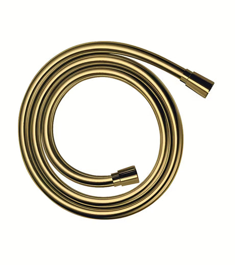 Dušo žarna Hansgrohe Isiflex, gold spalvos, 1,25 m ilgio su pasukama jungtimi nuo susisukimo.