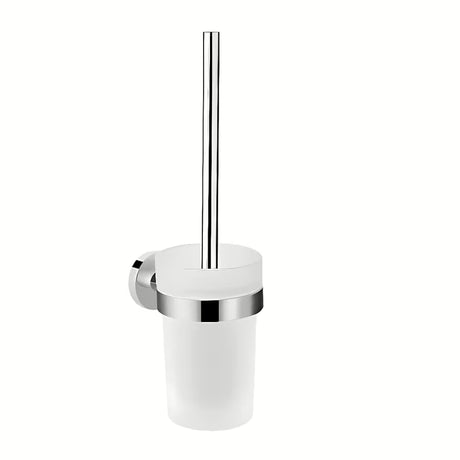 Hansgrohe Logis sieninė WC šepetys su laikikliu chromo spalvos su stikline įdėkle