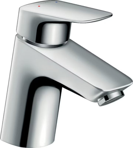 Chromo spalvos svirtinis praustuvo maišytuvas hansgrohe Logis 70 su praustuvo dugno vožtuvas ir traukute, SoftCube dizaino