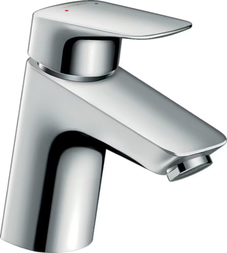 Chromo spalvos praustuvo svirtinis baterija hansgrohe Logis 70 su push-open nuotako komplektu