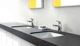 Chrominis svirtinis praustuvo maišytuvas hansgrohe Logis 100 CoolStart su praustuvo dugno vožtuvas ir ergonomiška rankenėle.