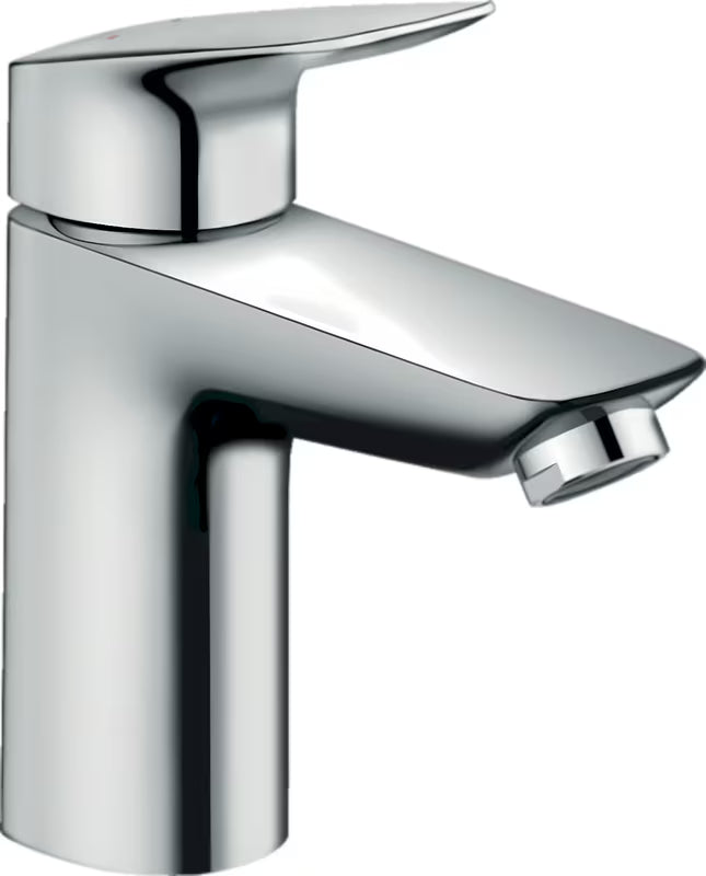 Chromo spalvos svirtinis praustuvo maišytuvas hansgrohe Logis 100 su push-open nuotako komplektu