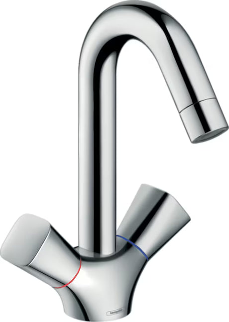 Chrominis klasikiniai maišytuvai praustuvo maišytuvas hansgrohe Logis 150 su pasukamu snapu ir traukės vožtuvu
