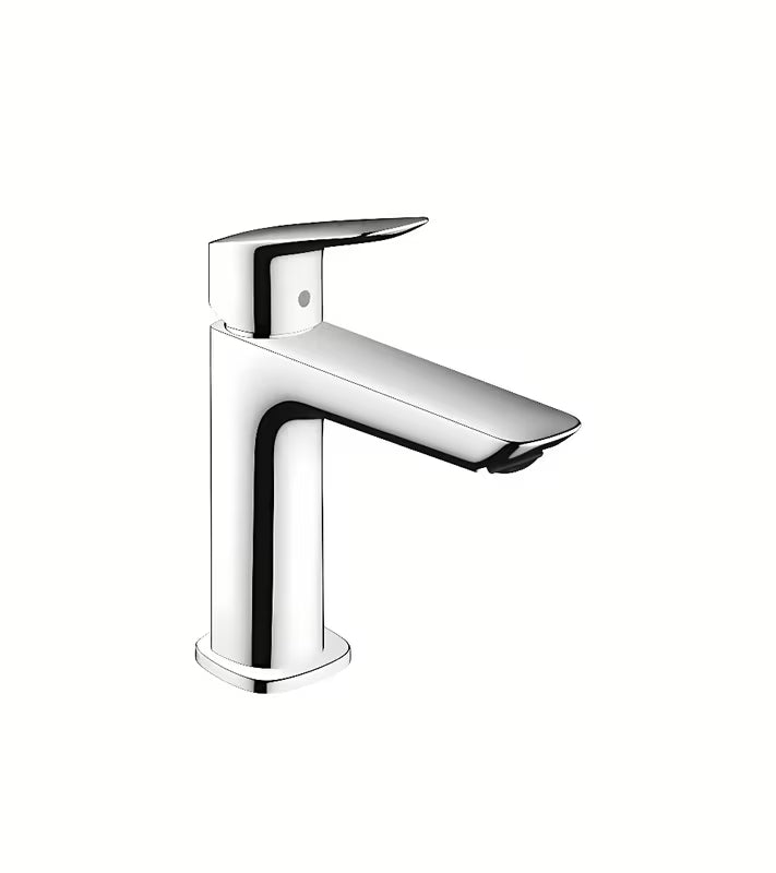 Chromuotas praustuvo svirtinis maišytuvas Hansgrohe Logis Fine su praustuvo dugno vožtuvas su trauke