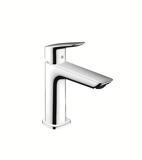 Chromuotas svirtinis praustuvo maišytuvas Hansgrohe Logis Fine CoolStart be praustuvo dugno vožtuvas