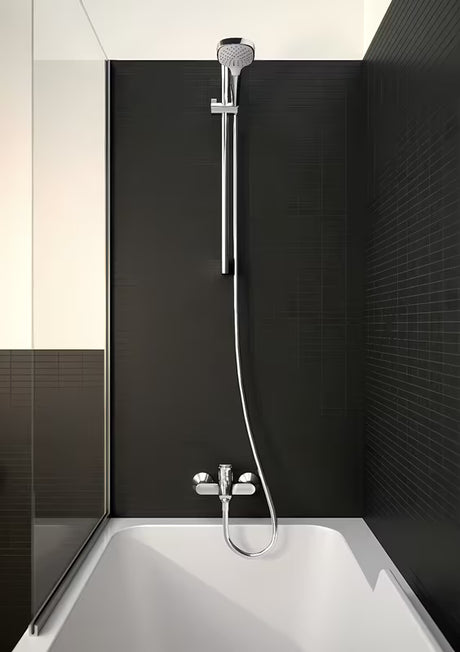 Chromo spalvos sieninė vonios maišytuvas hansgrohe Logis su svirtiniu valdymu ir vonios / dušo perjungikliu