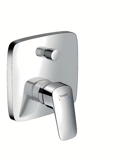 Potinkinė svirtinis vonios maišytuvas hansgrohe Logis chromo spalvos pro dušui ir užpildymas vonios.