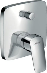 Potinkinė svirtinis vonios maišytuvas hansgrohe Logis chromo spalvos pro dušui ir užpildymas vonios.