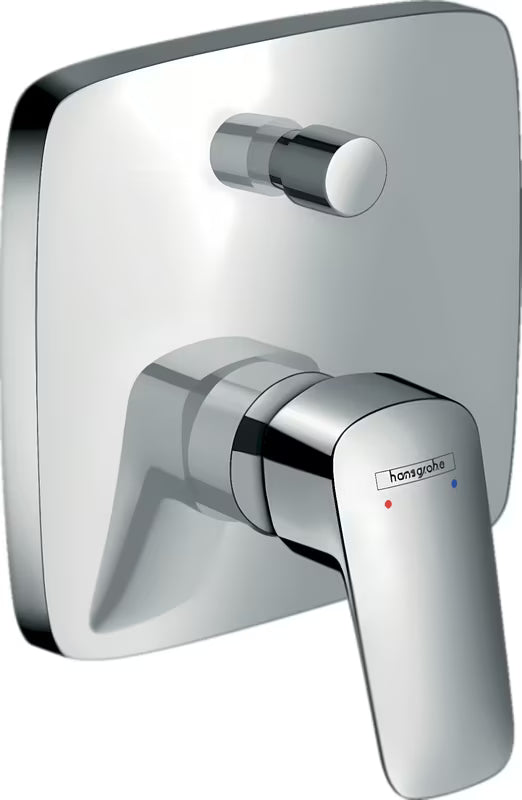 Potinkinė svirtinis vonios maišytuvas hansgrohe Logis chromo spalvos pro dušui ir užpildymas vonios.
