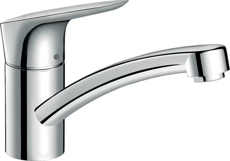 Hansgrohe Logis M31 svirtinis stovintis virtuvinis maišytuvas chromo spalvos su pasukamu snapu