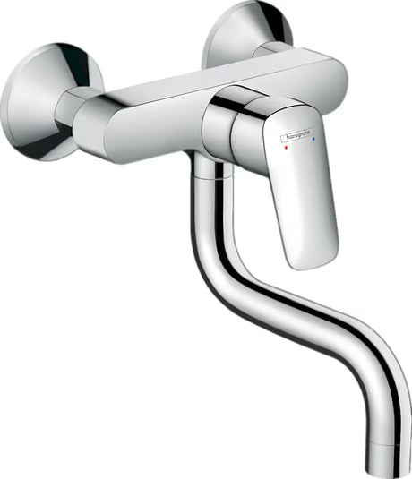 Hansgrohe Logis M31 sieninė svirtinis virtuvinis maišytuvas chromo spalvos su pasukamu snapu