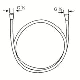 Dušo žarna Hansgrohe Metaflex chromo spalvos, 1,25 m ilgio, su G ½ sriegiu.