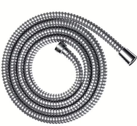 Chromo spalvos dušo žarna Hansgrohe Metaflex, 1,60 m ilgio, su lengvai valoma plastikine danga.
