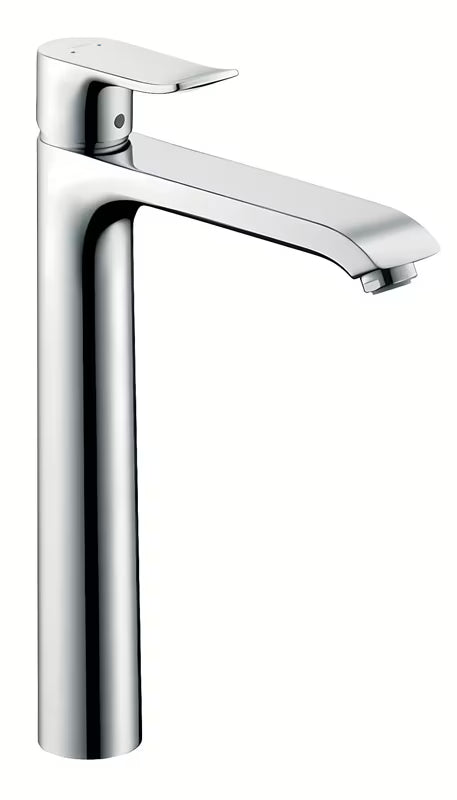 Aukšta svirtinis praustuvo maišytuvas Hansgrohe Metris, chromo spalvos, su praustuvo dugno vožtuvas, su EcoSmart ir QuickClean technologijomis.