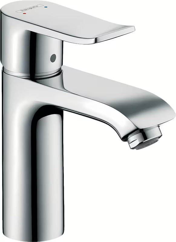 Chrominis svirtinis stovintis praustuvo maišytuvas Hansgrohe Metris be praustuvo dugno vožtuvas