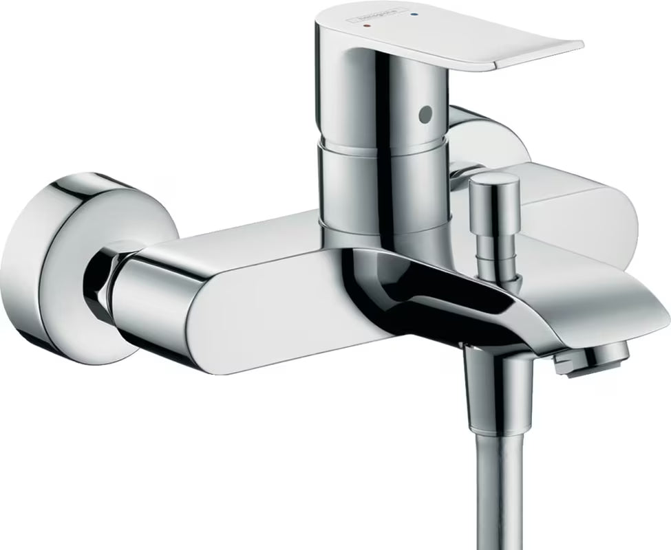Sieninė svirtinis vonios maišytuvas Hansgrohe Metris, chromo spalvos
