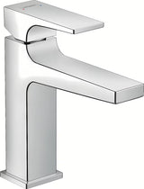 Chromo spalvos praustuvo svirtinis maišytuvas Hansgrohe Metropol su push-open dugno vožtuvu