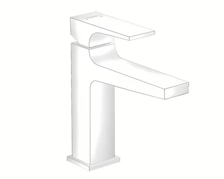 Hansgrohe Metropol svirtinis praustuvo maišytuvas matinės baltos spalvos su push-open dugno vožtuvu