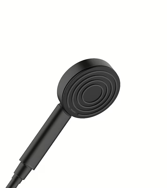 Rankinė dušo galvutė hansgrohe Pulsify 105 Green matinės juodos spalvos su PowderRain srove