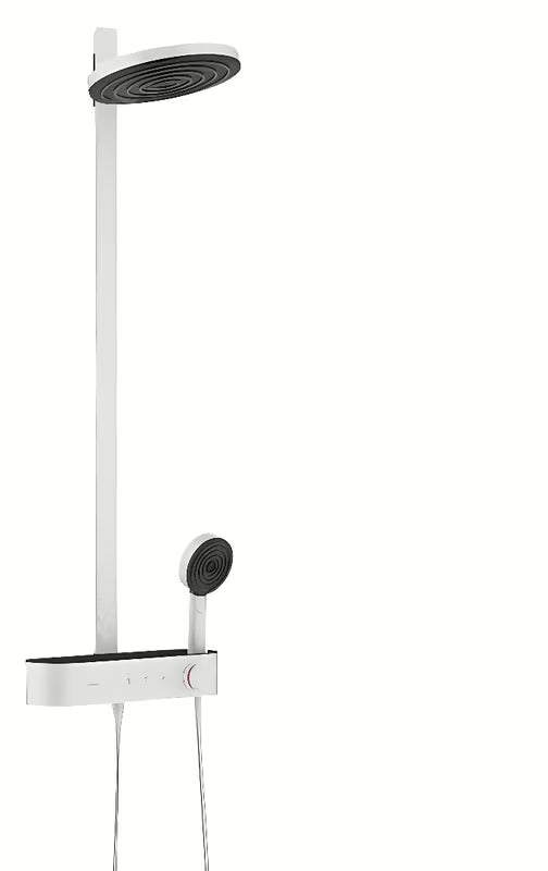 Hansgrohe Pulsify dušo sistema su termostatiniu maišytuvu matinės baltos spalvos su 260 mm viršutiniu dušu