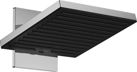 Chromo spalvos viršutinis dušas Hansgrohe Pulsify E 260 su dviem srovėmis: PowderRain ir Intense PowderRain.