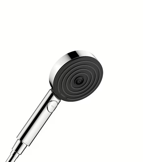 Chromuota rankinė dušo galvutė Hansgrohe Pulsify Select 105 su trimis srovėmis ir Select mygtuku
