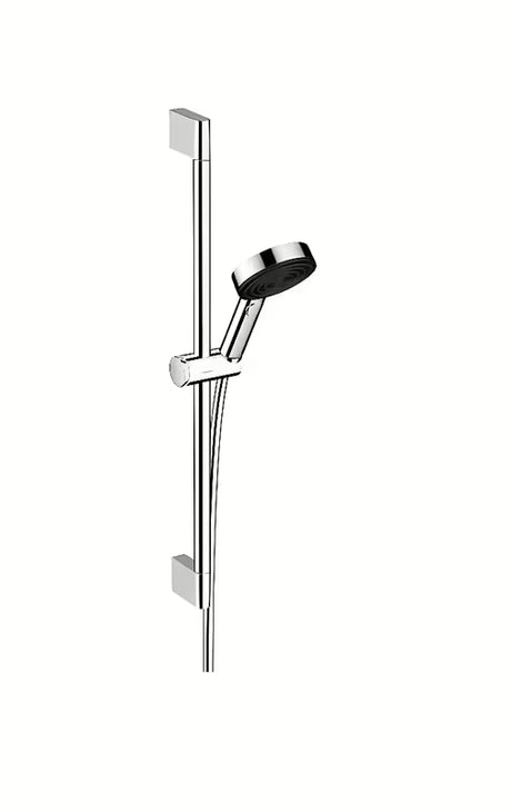 Hansgrohe Pulsify Select dušo komplektas chromo spalvos su rankine dušo galvute ir dušo stovu