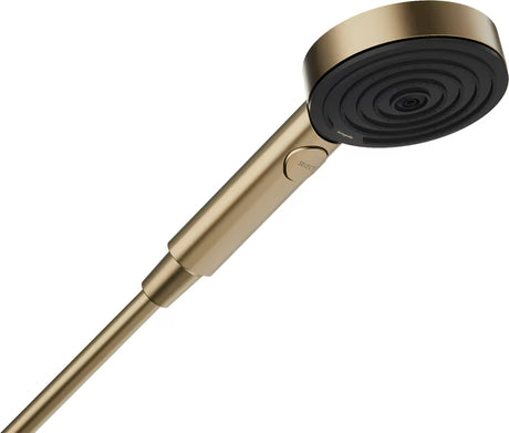 Hansgrohe Pulsify Select S dušo galvutė šlifuotos bronzos spalvos su mygtuku Select ir 3 srovės režimai