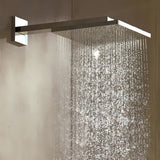 Viršutinis dušas Hansgrohe Raindance E 300 su dušo laikikliu, chromo spalvos, kvadratinė dušo galva 300 × 300 mm