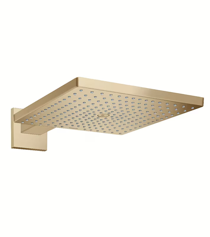 Hansgrohe Raindance E kvadratinė viršutinis dušas 300x300 mm šlifuotos bronzos spalvos pro montuoti ant sienos.