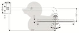 Chromo spalvos viršutinis dušas Hansgrohe Raindance S 300 mm su dušo galvos alkūnė pro, montuojama ant sienos.