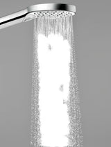 Rankinis dušelis Hansgrohe Raindance Select S chromo spalvos su mygtuku Select su trimis srovės tipais