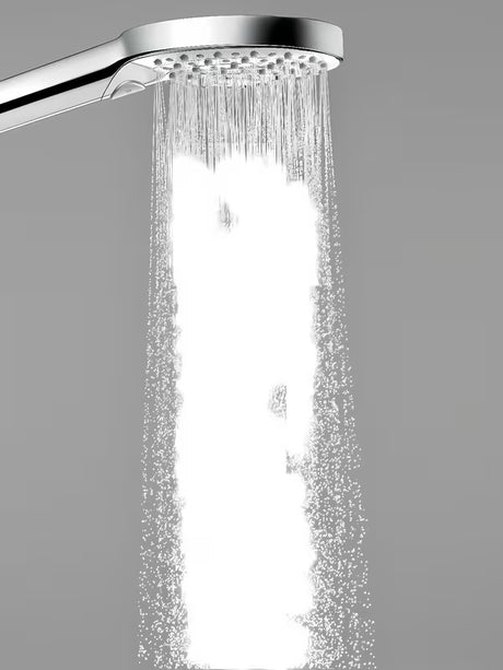 Rankinis dušelis Hansgrohe Raindance Select S chromo spalvos su mygtuku Select su trimis srovės tipais